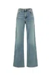 7 For All Mankind Womens Amuse Me Lotta Flared Straight-leg Mid-rise Stretch-denim Blend Jeans In Blue
