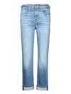 7 For All Mankind Relaxed Skinny Groovy Blue Jeans In Blue