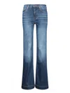7 For All Mankind Flared High-waist Blue Jeans With Timeless Design In Blue