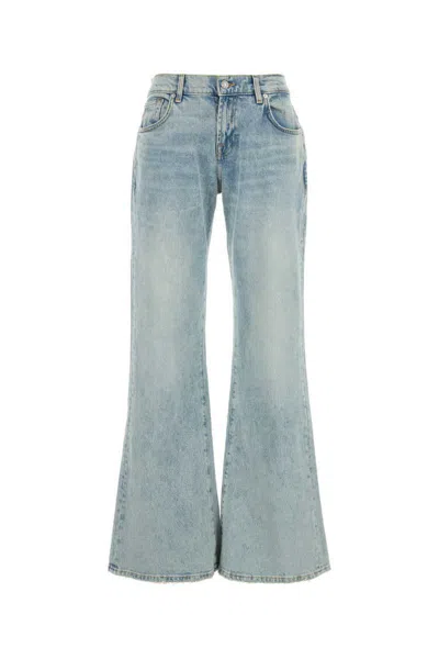 7 For All Mankind Stretch Denim Spencer Flare Jeans In Lightblue