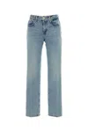 7 For All Mankind Faded Wash Five-pocket Denim Trousers In Blue