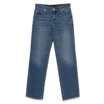 7 For All Mankind Cotton Denim In Blue