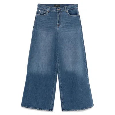 7 For All Mankind Zoey High Waist Wide Leg Jeans In Blue