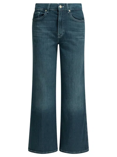 7 For All Mankind Blue Cotton Elastomultiester Elastane Jeans