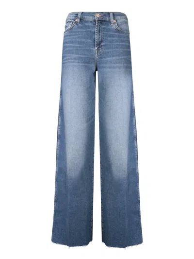 7 For All Mankind Lotta Light Blue Cotton Modal Jeans