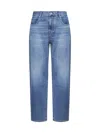 7 For All Mankind Slimmy Tapered Stretch Cotton Jeans In Blue