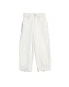 7 For All Mankind Jeans Bonnie Curvilinear Milkway Whit Raw Cut In White