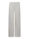 7 For All Mankind Ventilated Linen Wide-leg Jeans With Five Pockets In Azul