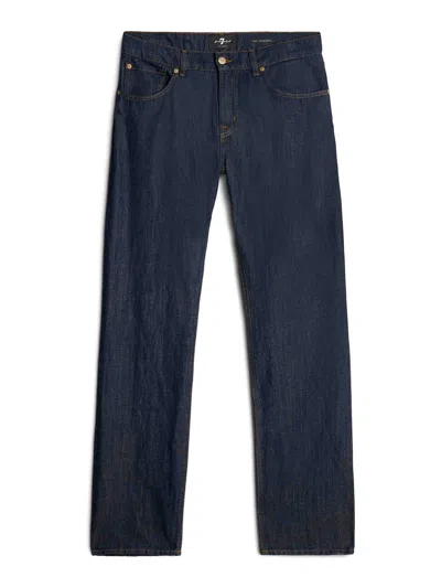 7 For All Mankind Straight-leg Dark Blue Denim Jeans