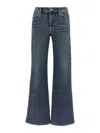 7 For All Mankind Looped Waistband Five Pockets Wide-leg Pants In Blue