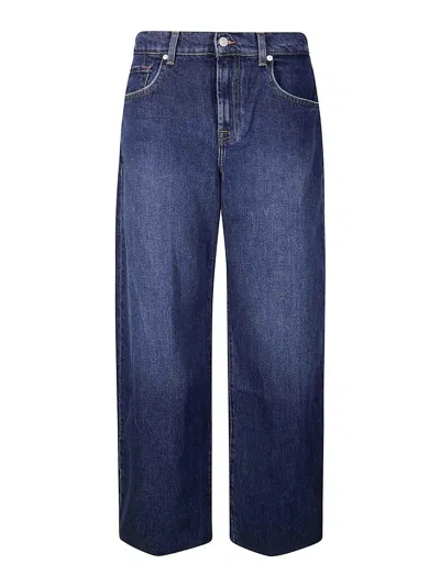 7 For All Mankind Bonnie Curvilinear Radar With Raw Cut In Blue