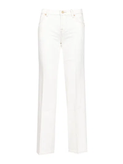 7 For All Mankind Straight Leg  Jeans In Gray