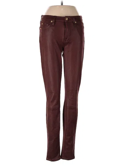 Pre-owned 7 For All Mankind Jeans In Burgundy