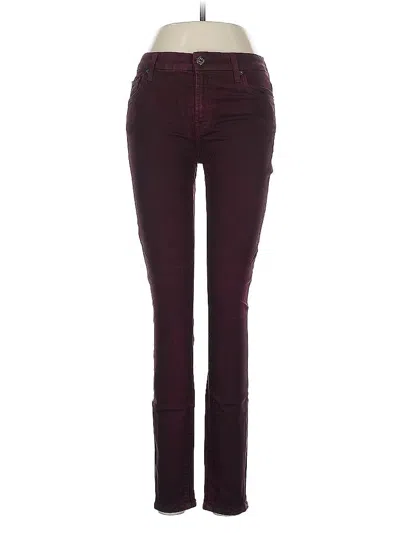 Pre-owned 7 For All Mankind Jeans In Burgundy