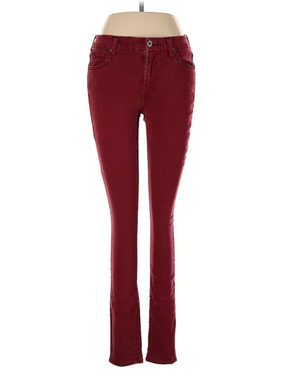 Pre-owned 7 For All Mankind Jeans In Burgundy
