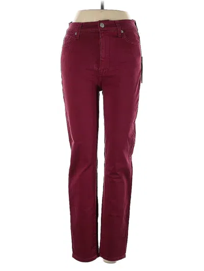 Pre-owned 7 For All Mankind Jeans In Burgundy