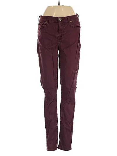 Pre-owned 7 For All Mankind Jeans In Burgundy