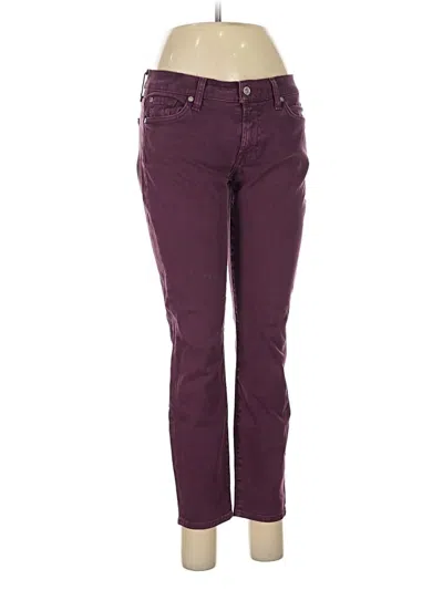 Pre-owned 7 For All Mankind Jeans In Burgundy