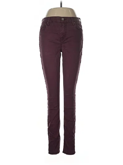 Pre-owned 7 For All Mankind Jeans In Burgundy