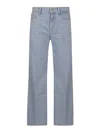 7 For All Mankind High Waist Relaxed Fit Trousers In Azul