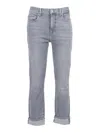 7 For All Mankind Straight-leg Jeans In Gray