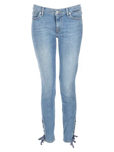 7 For All Mankind Jeans In Denim Di Cotone In Blue
