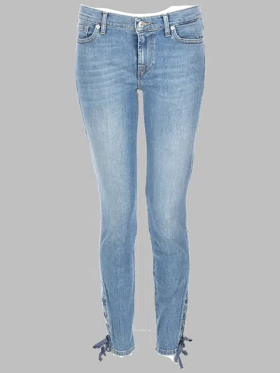 7 For All Mankind Jeans In Denim Di Cotone In Blue