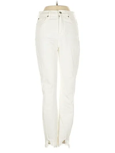 Pre-owned 7 For All Mankind Jeans In Ivory
