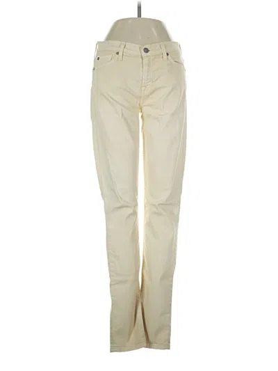 Pre-owned 7 For All Mankind Jeans In Ivory