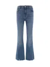 7 For All Mankind Stretch Cotton Jeans In Light Blue
