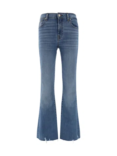 7 For All Mankind Stretch Cotton Jeans In ブルー