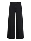 7 For All Mankind High-waisted Wide Leg Trousers With Bold Cuffs In Black