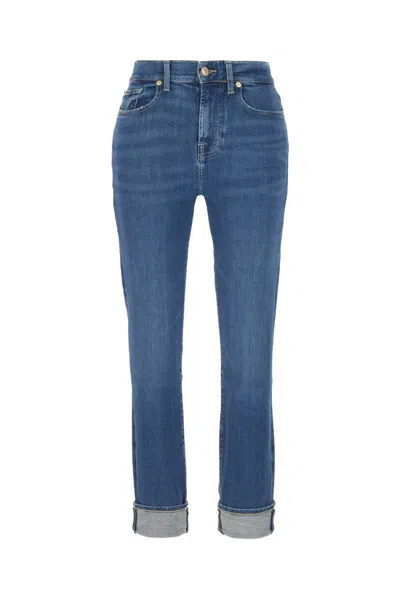 7 For All Mankind Jeans In Mid Blue