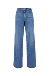 7 For All Mankind Stretch Faded Wash Denim Jeans With Belt Loops In Mid Blue