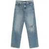 7 For All Mankind Tess Trouser Kansas Distressed Faded Five-pocket In Multicolor