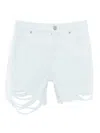 7 For All Mankind Monroe Long Shorts Milkyway With Distress Hem In White
