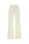 7 For All Mankind Flared Denim Trousers Belt Loops In White