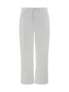 7 For All Mankind Alexa White Cropped Jean In White