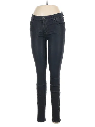 Pre-owned 7 For All Mankind Jeggings In Blue