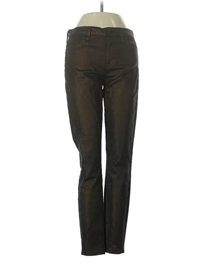Pre-owned 7 For All Mankind Jeggings In Brown