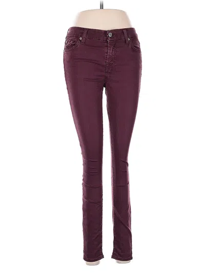 Pre-owned 7 For All Mankind Jeggings In Burgundy
