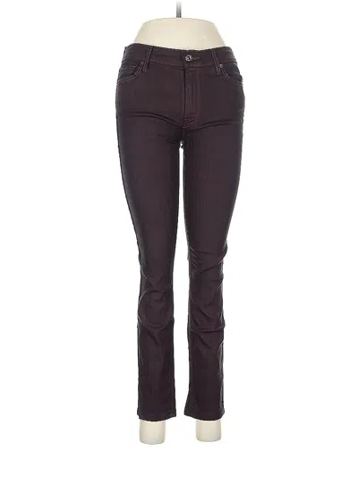 Pre-owned 7 For All Mankind Jeggings In Burgundy