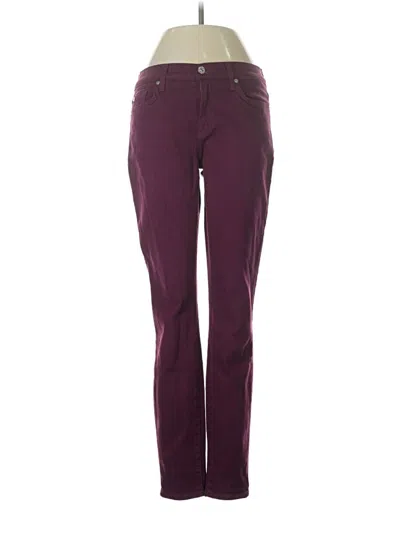 Pre-owned 7 For All Mankind Jeggings In Purple