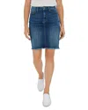 7 For All Mankind Frayed Denim Pencil Skirt In Twilight