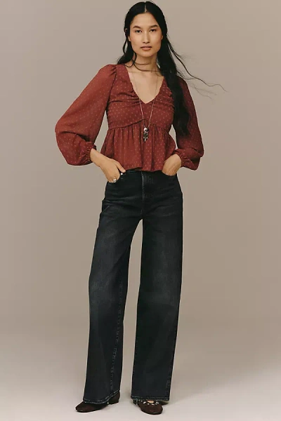 7 For All Mankind Jo High-rise Wide-leg Jeans In Black