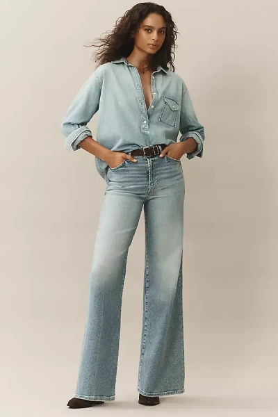 7 For All Mankind Jo Ultra High-rise Wide-leg Jeans In Blue