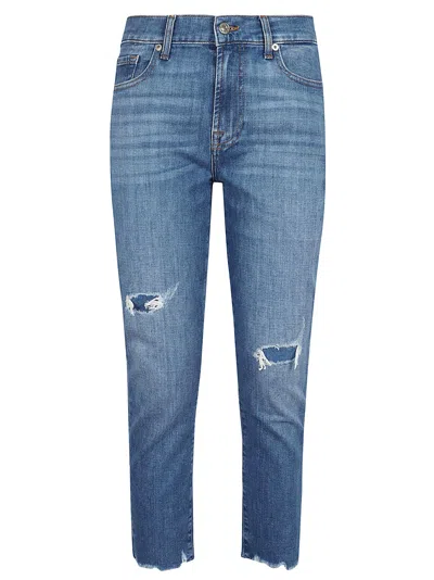 7 For All Mankind Josefina Blue River In Mid Blue