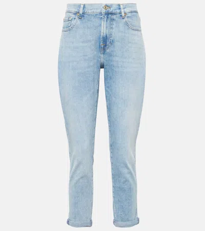 7 For All Mankind Josefina Mid-rise Slim Jeans In Morning Sky