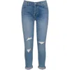 7 For All Mankind Josefina Womens Distressed Denim Boyfriend Jeans