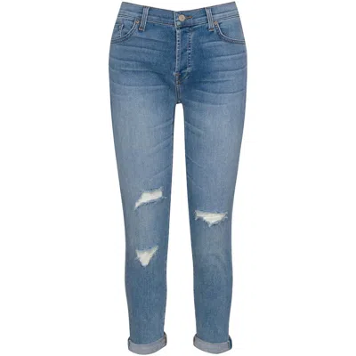 7 For All Mankind Josefina Womens Distressed Denim Boyfriend Jeans